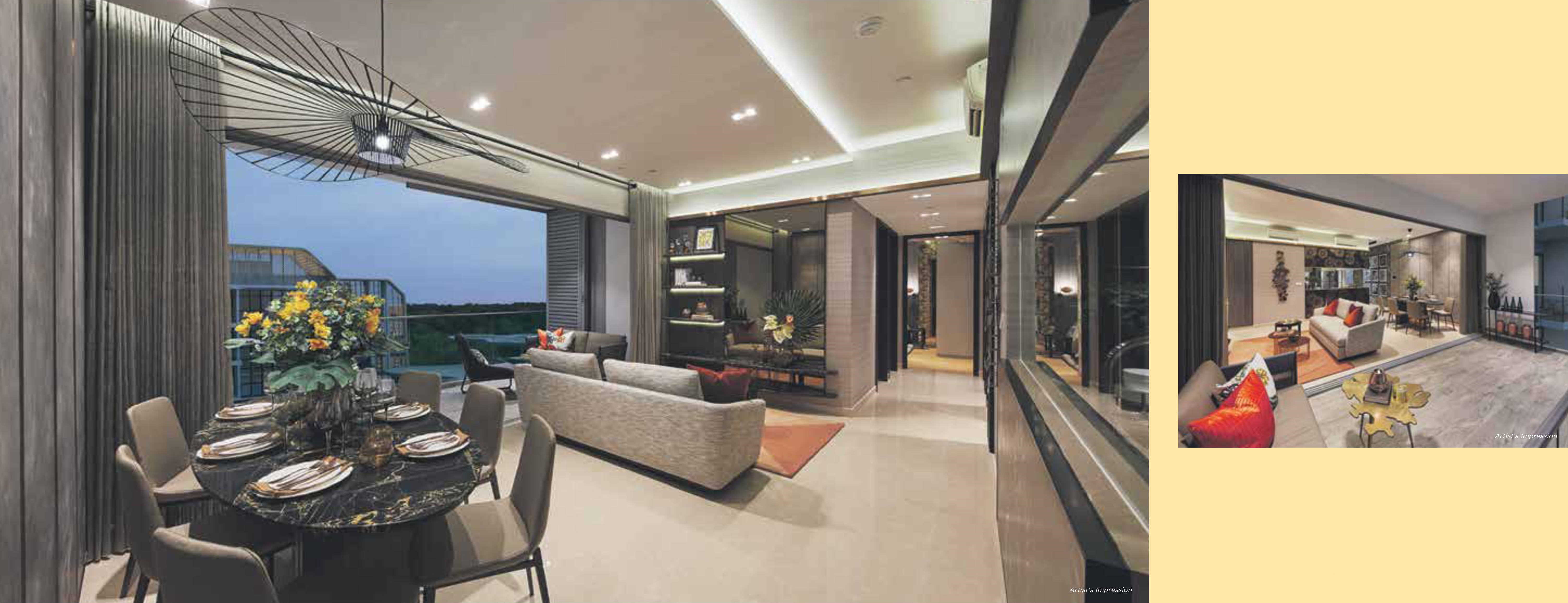 The Gazania - View Of Living And Dining Areas